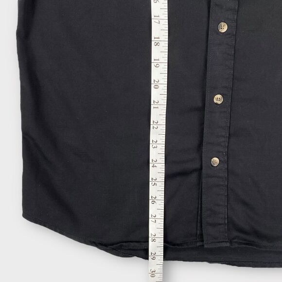 Travis Mathew Coolmax Shirt Mens Medium Black Button Up Stretch Outdoor Travel - Picture 11 of 11